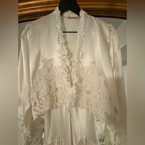 Flora Nikrooz Cream Lace Bodice Chiffon Gown